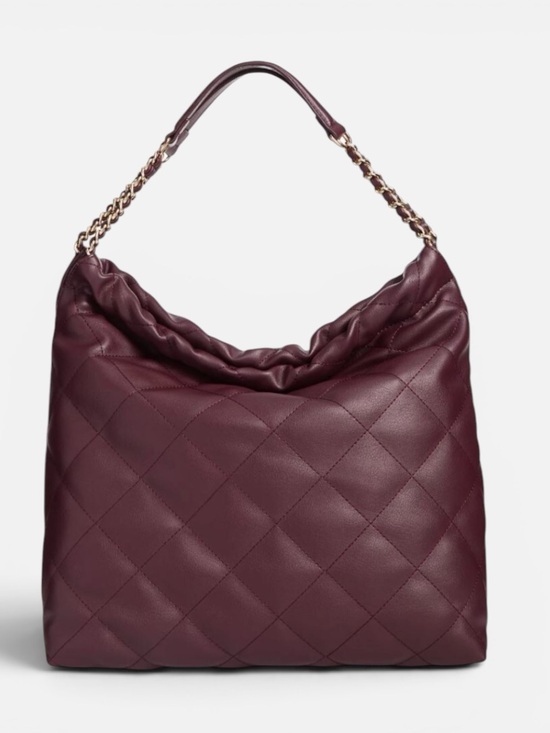 INC International Concepts Handbags - INC Kyliee Quilted Faux Leather Plum Wine Large Shoulder Bag